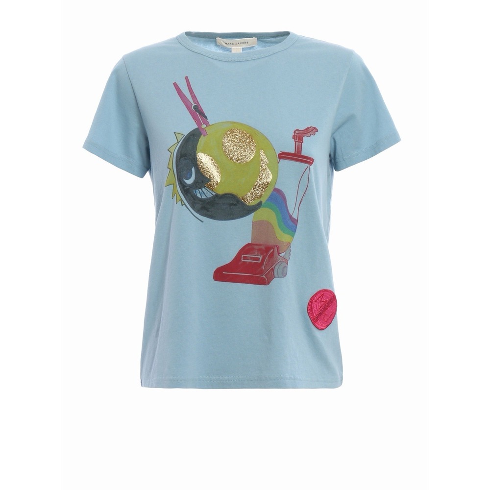 MARC JACOBS JULIE VERHOEVEN Women's Blue T Shirt Sz M, 100% Cotton